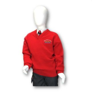 Scarlet Knitted V-neck Pullover