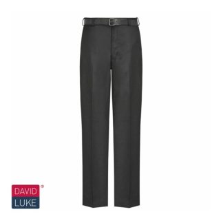Black Senior Sturdy Fit Flat Front Trousers