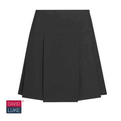 Black Senior Drop Waist Pleated Skirt