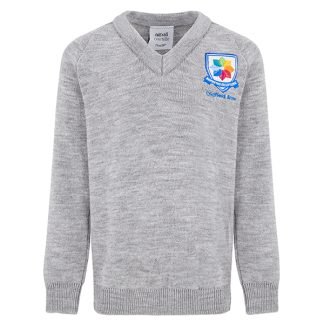 Kilsyth Grey Knitted V-neck Pullover
