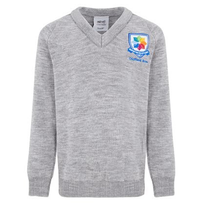 Kilsyth Grey Knitted V-neck Pullover
